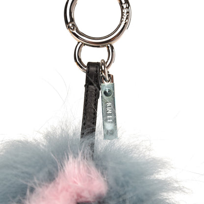 Fendi Fox Mink Rabbit Fur Vitello Flamingo Mini Monster Bag Bug Charm Lagoon Black Multicolor 3 of 4