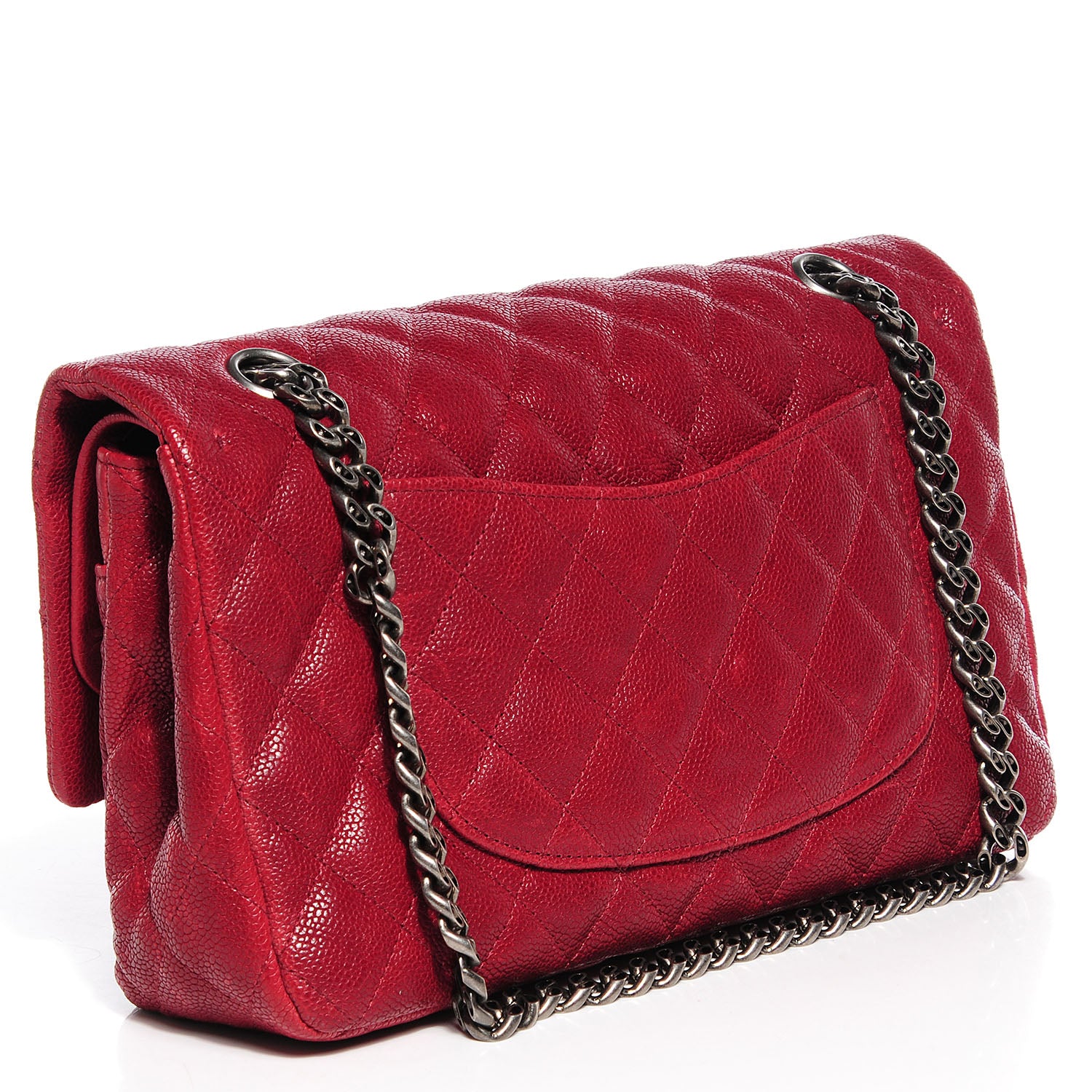 Chanel Washed Caviar Quilted 2.55 Reissue 225 Bijoux Chain Flap Red 3 of 7