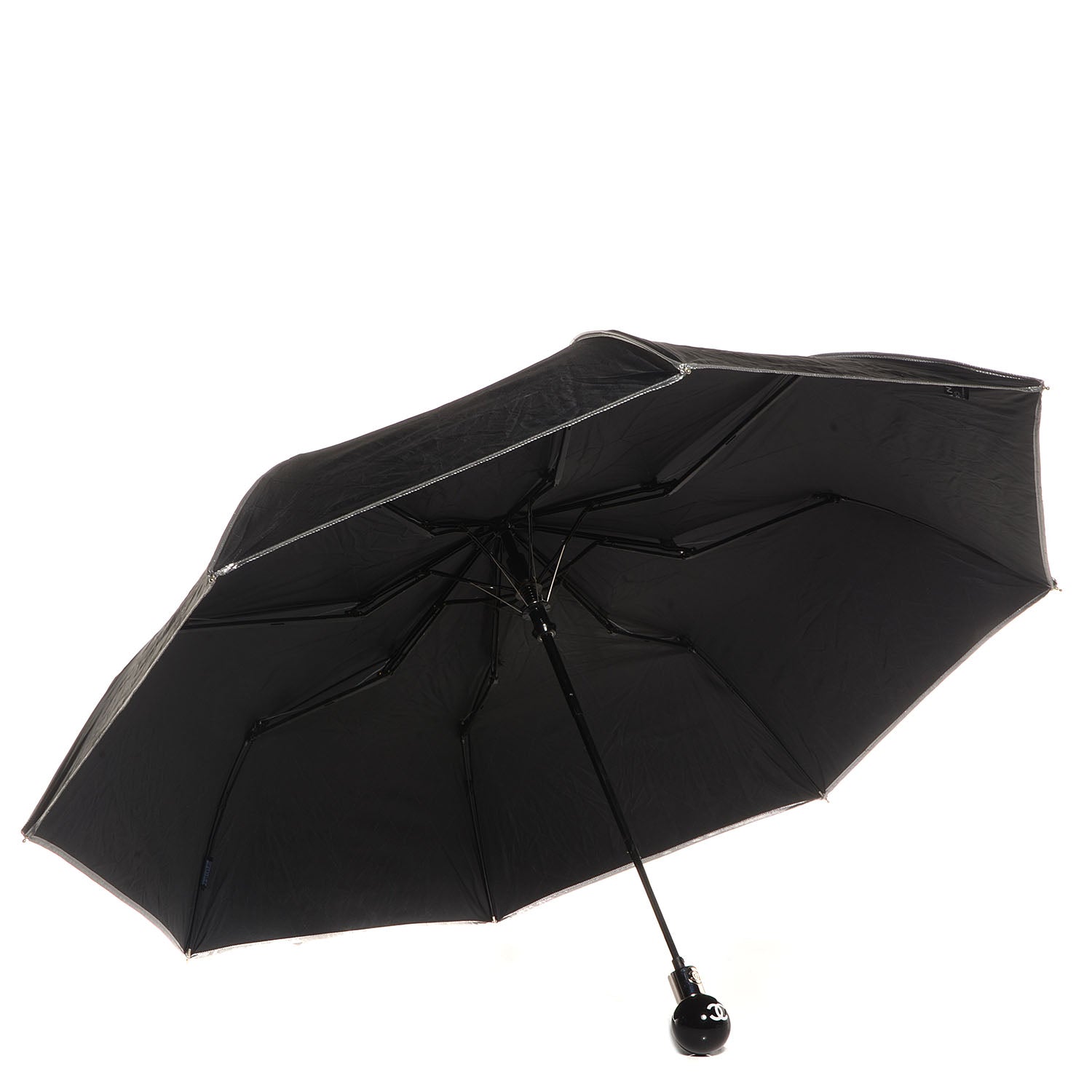 Chanel Nylon Large Umbrella with Crossbody Quilted Nylon Chain Pouch Black 1 of 11