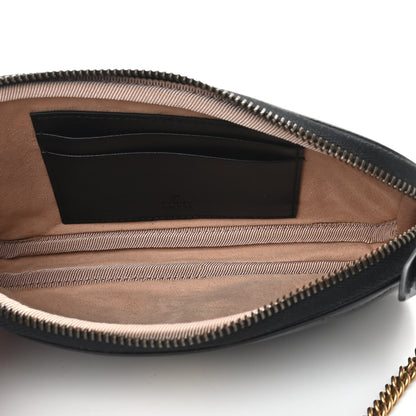 Gucci Calfskin Matelasse Mini GG Marmont Chain Crossbody Bag Black 5 of 9