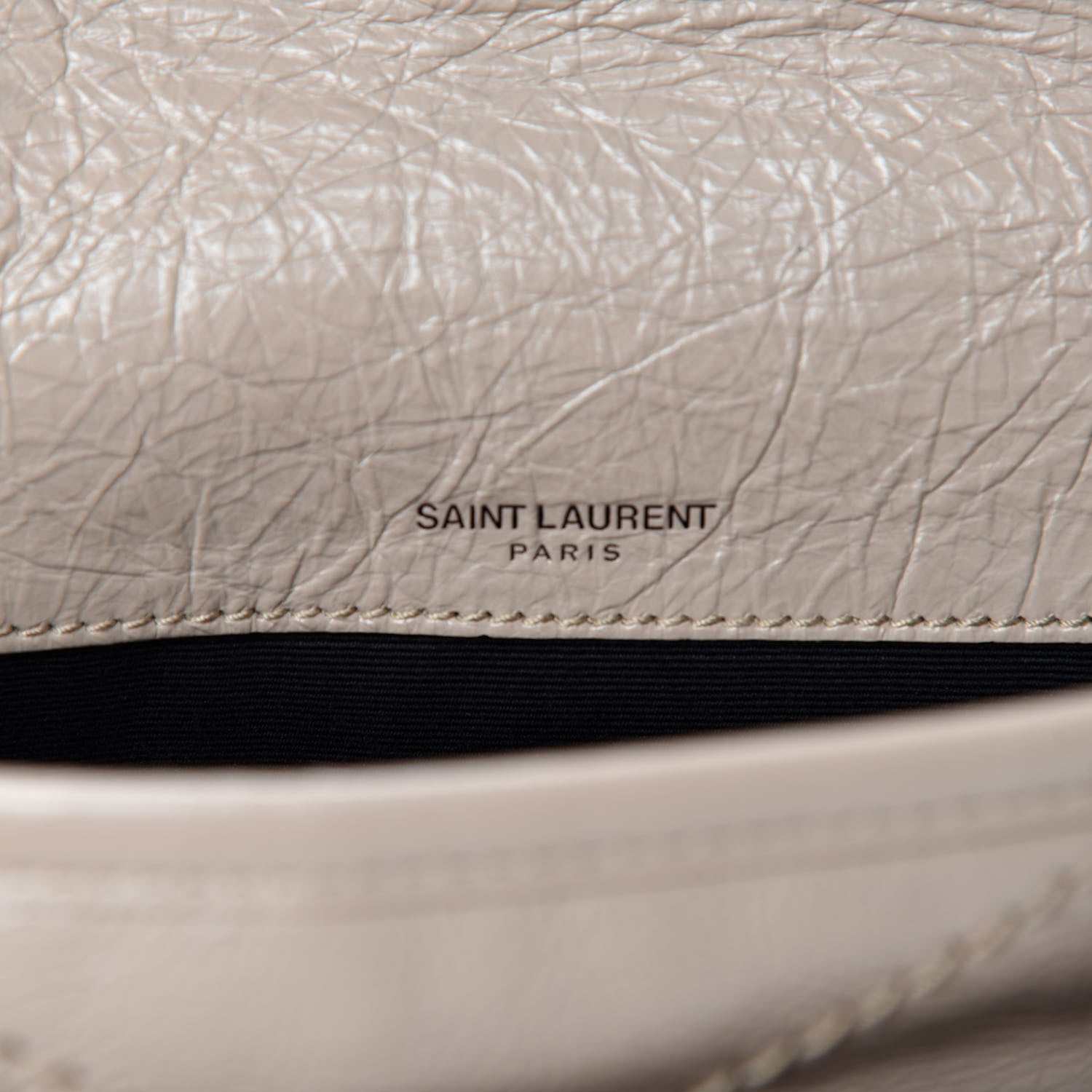 Saint Laurent Crinkled Calfskin Matelasse Monogram Baby Niki Chain Satchel Light Taupe 9 of 11