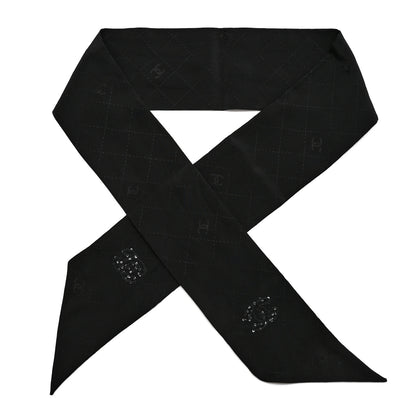 Chanel Silk Sequin CC Bandeau Scarf Black 1 of 3