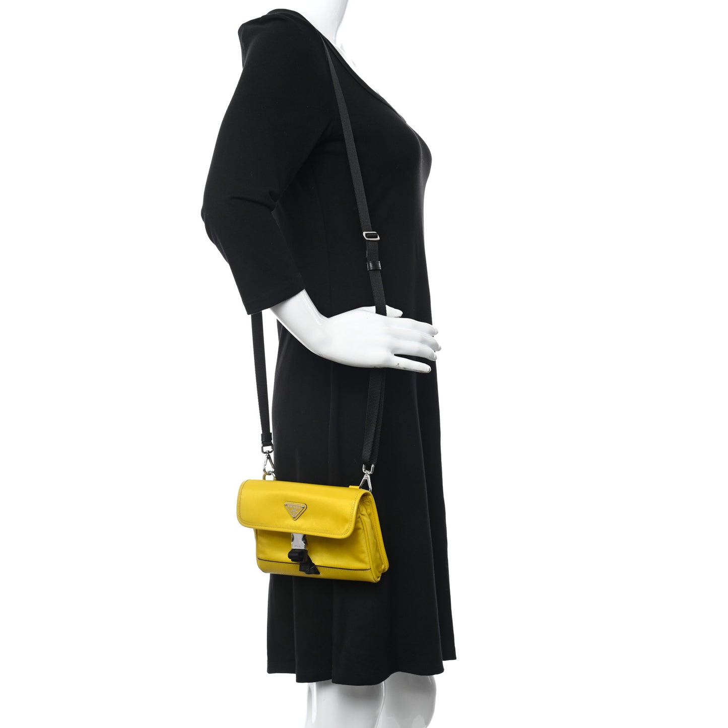 Re-Nylon Saffiano Smartphone Case Crossbody Giallo