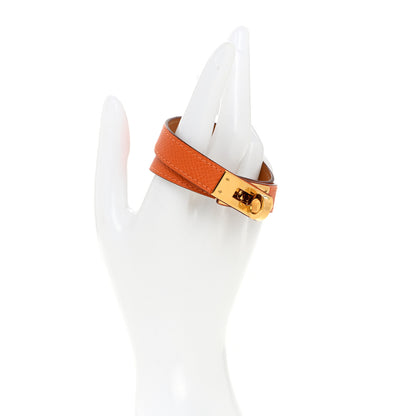 Hermes Epsom Kelly Double Tour Bracelet S Orange 2 of 7