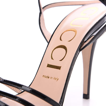 Gucci Vernice Crystal Sandals 38 Black 9 of 10