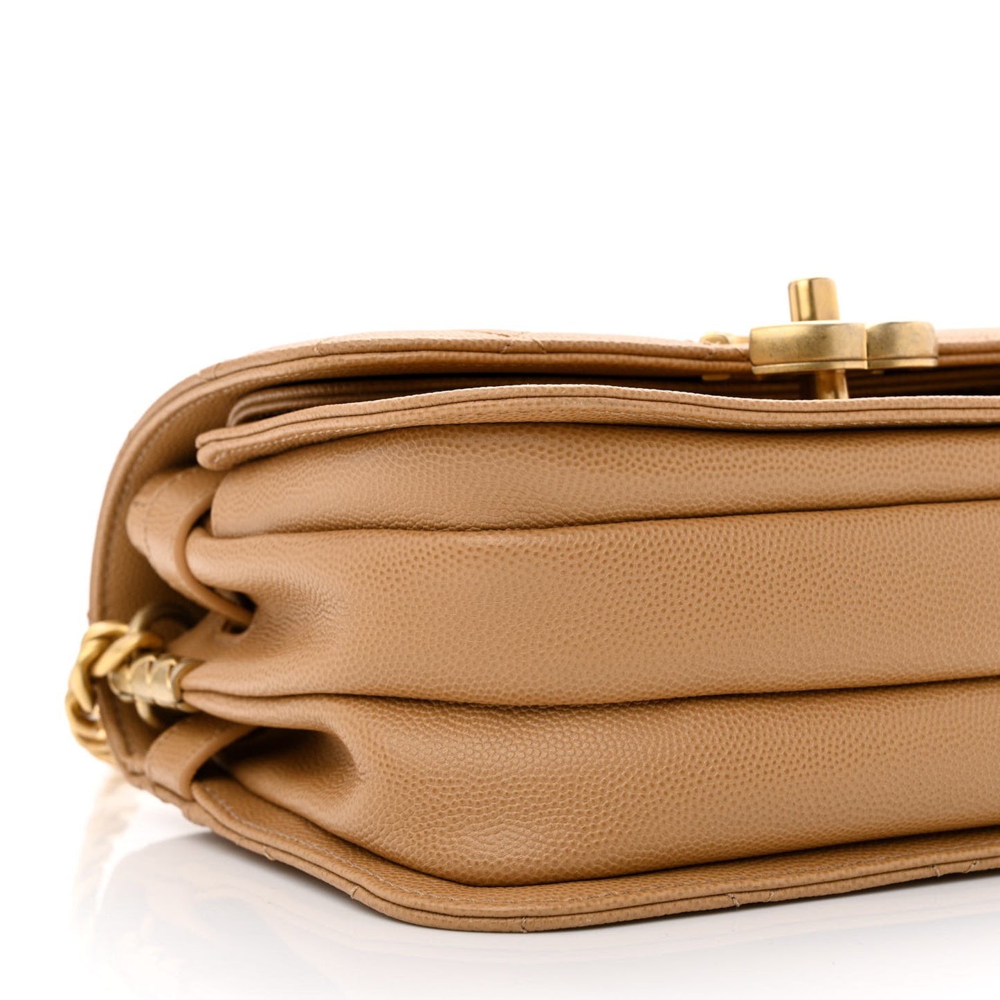 Caviar Mini Messenger Bag Beige