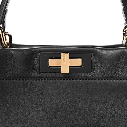 Fendi Calfskin Velvet Fun Fair Medium Peekaboo Iconic Satchel Night Blue Multicolor 11 of 11