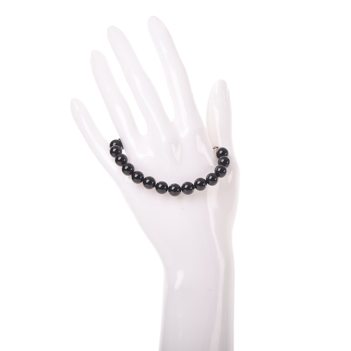 Sterling Silver Black Onyx Bead Toggle Bracelet