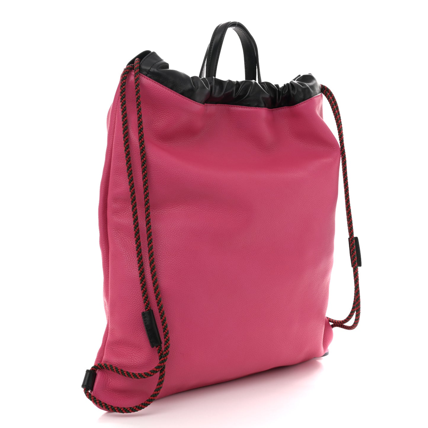 Grained Calfskin Logo Drawstring Backpack Box Pink Green Black