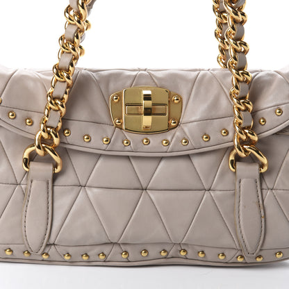 Miu Miu Nappa Quilted Studded Shoulder Bag Calce 18 of 18