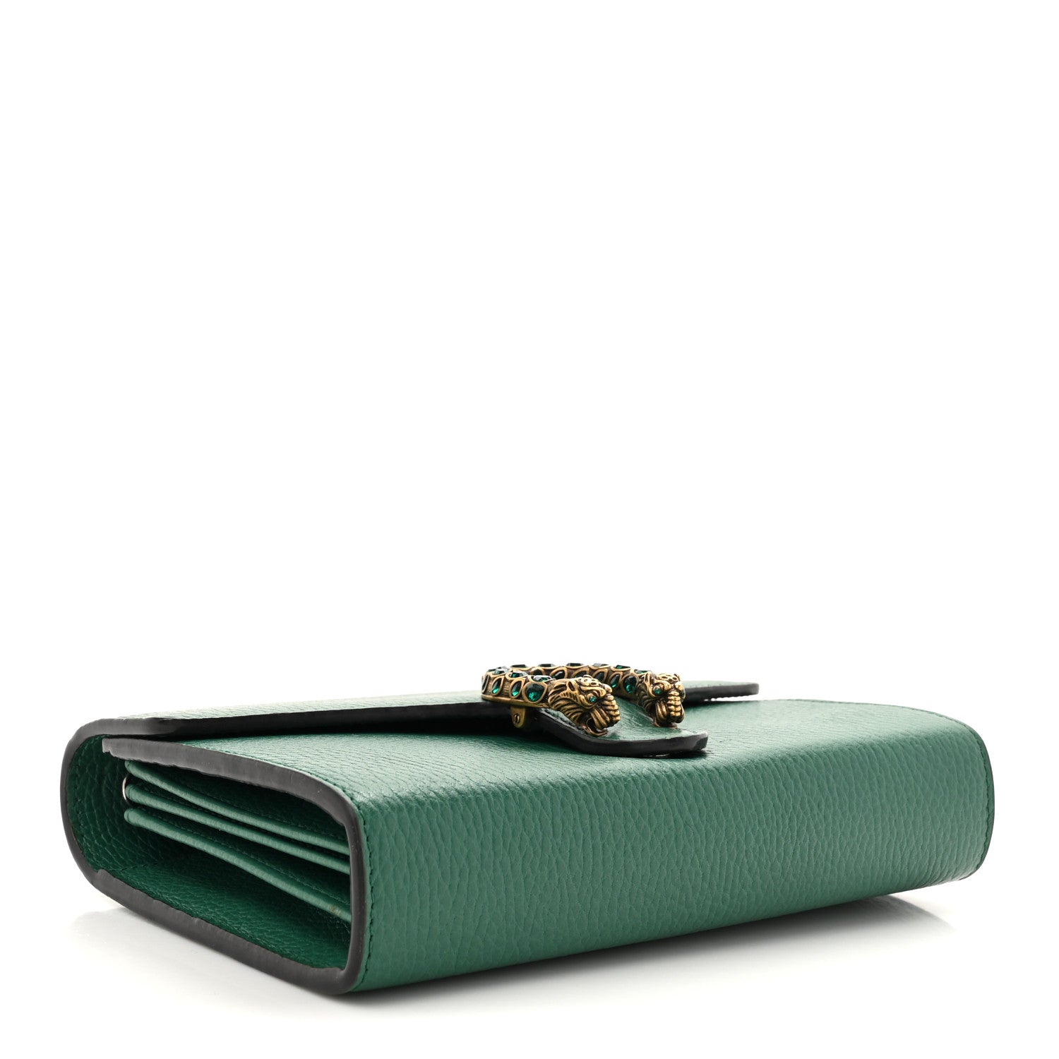 Gucci Calfskin Mini Dionysus Chain Wallet Emerald 4 of 11