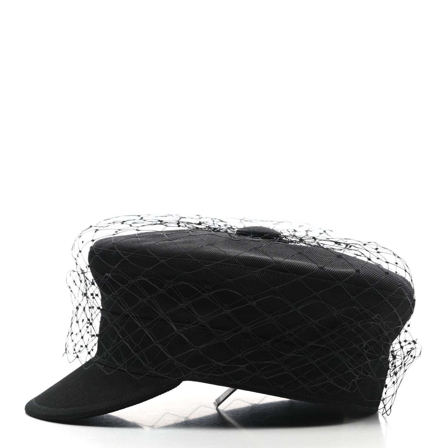 Cotton Canvas Arty Cap with Veil 58 Black