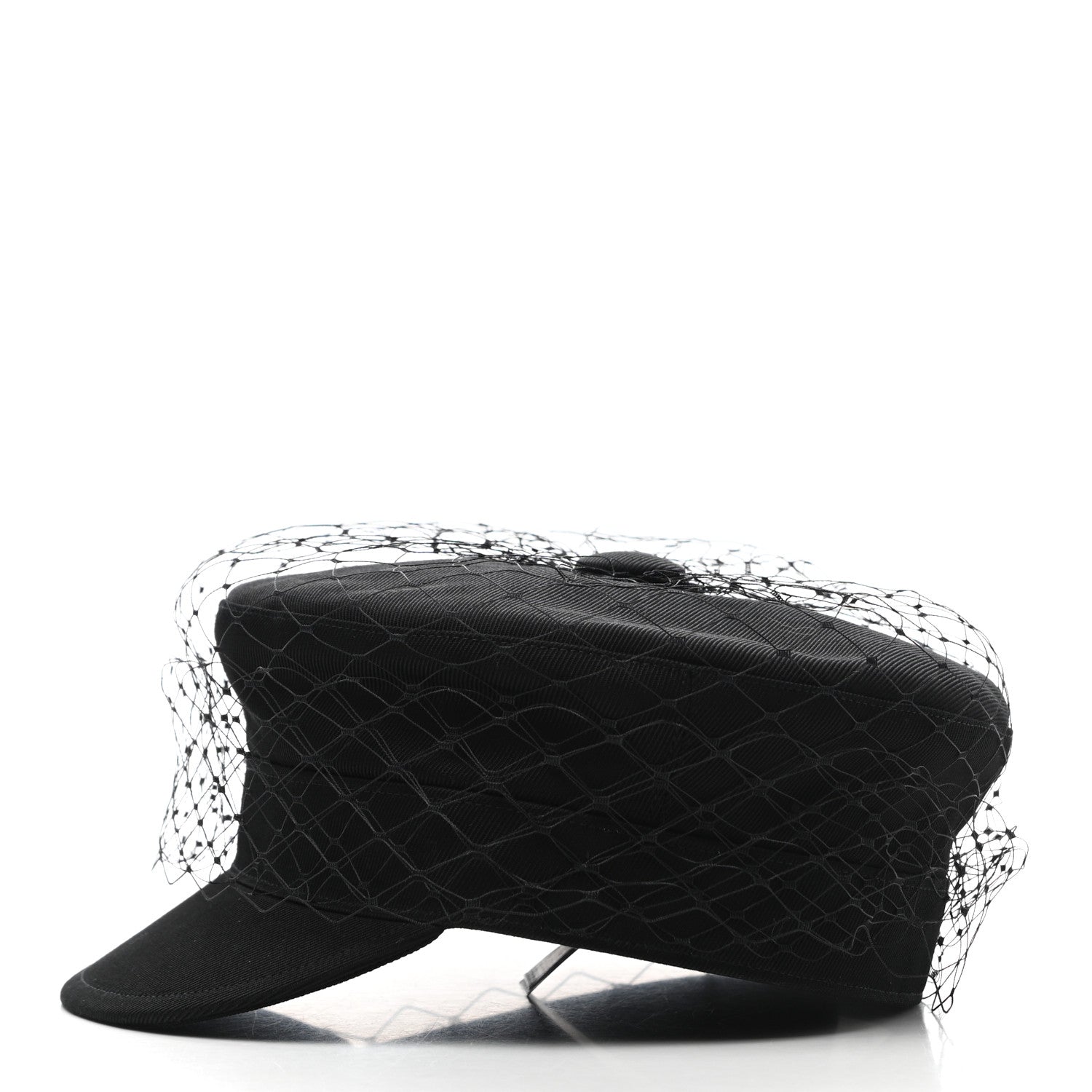 Christian Dior Cotton Canvas Arty Cap with Veil 58 Black 4 of 9