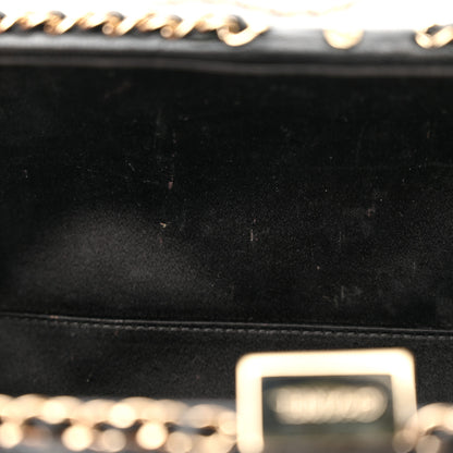 Chanel Lambskin Quilted Pearl Crystal Chain Around Clutch Black 12 of 20