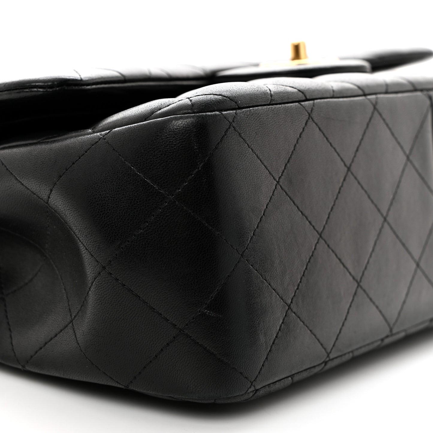 Lambskin Quilted Jumbo Double Flap Black
