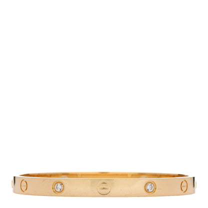 Cartier 18K Yellow Gold 4 Diamond LOVE Bracelet 18 2 of 9