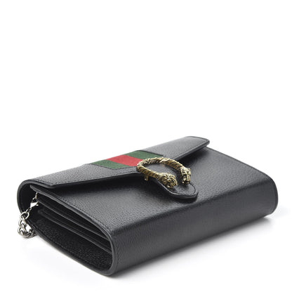 Gucci Calfskin Web Mini Dionysus Chain Wallet Black 3 of 9
