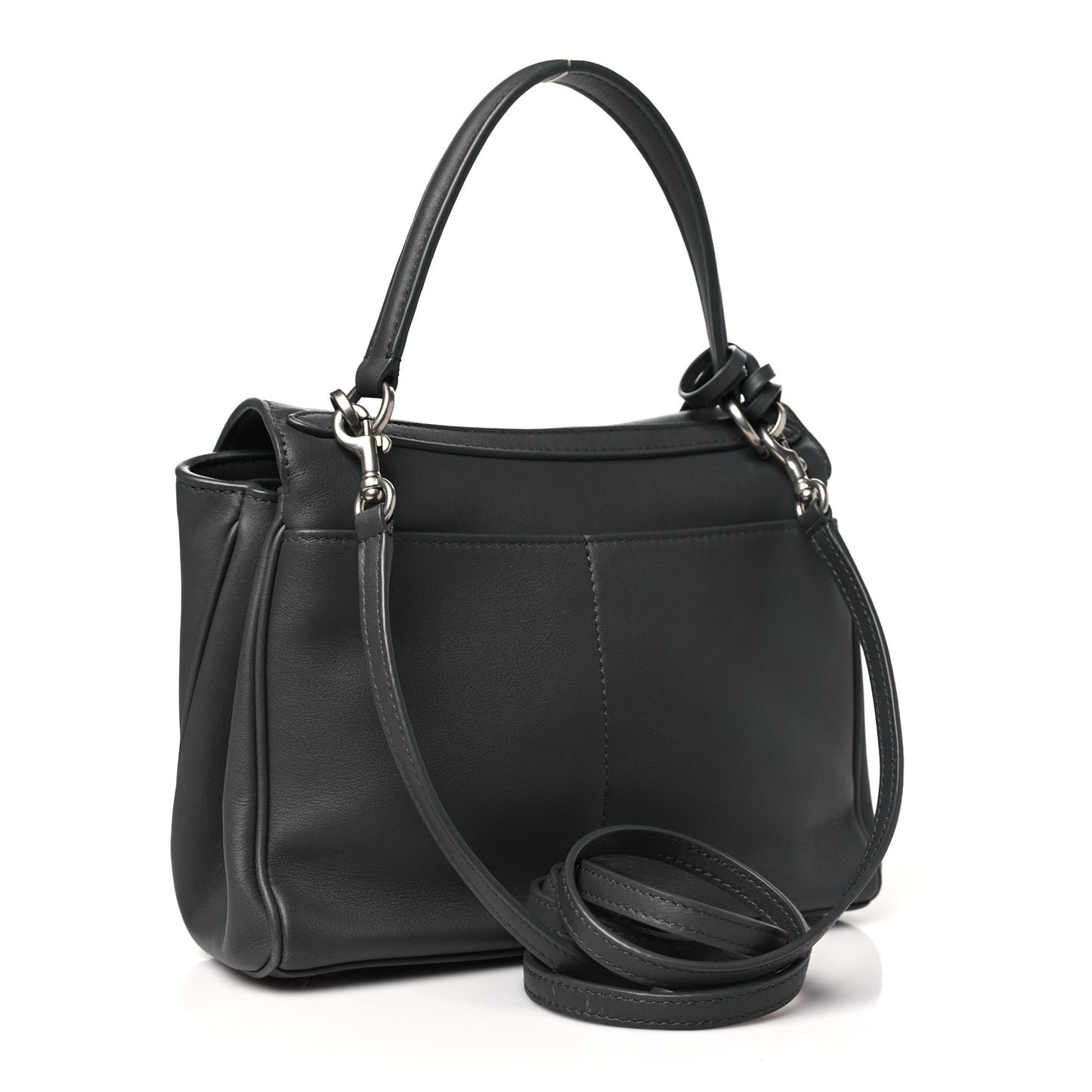 Natural Smooth Calfskin Mini Rodeo Top Handle Handbag Grey