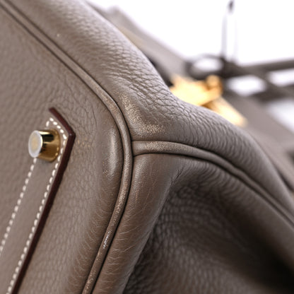 Hermes Taurillon Clemence Birkin 35 Etoupe 8 of 17