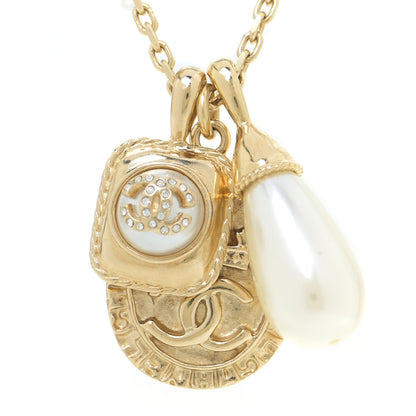 Chanel Crystal Pearl Necklace Gold 4 of 6