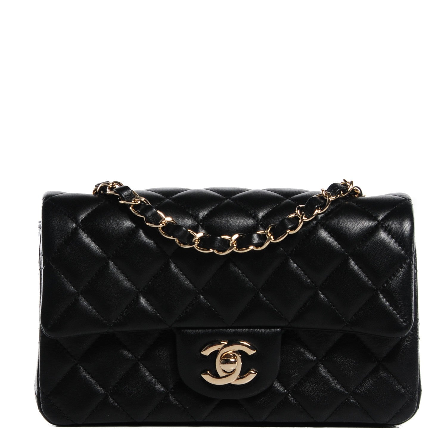 Chanel Lambskin Quilted Mini Rectangular Flap Black 1 of 9