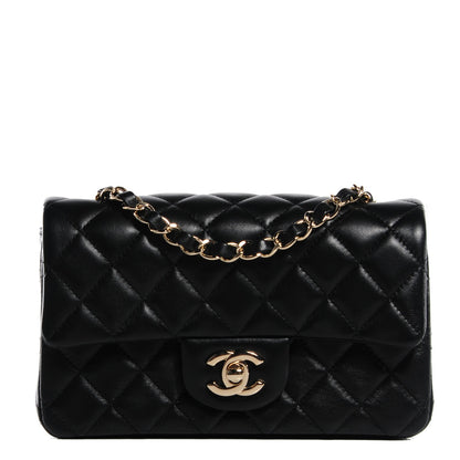 Chanel Lambskin Quilted Mini Rectangular Flap Black 1 of 9