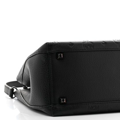 MCM Calfskin Ottomar Monogram Sarah Convertible Hobo Black 8 of 13