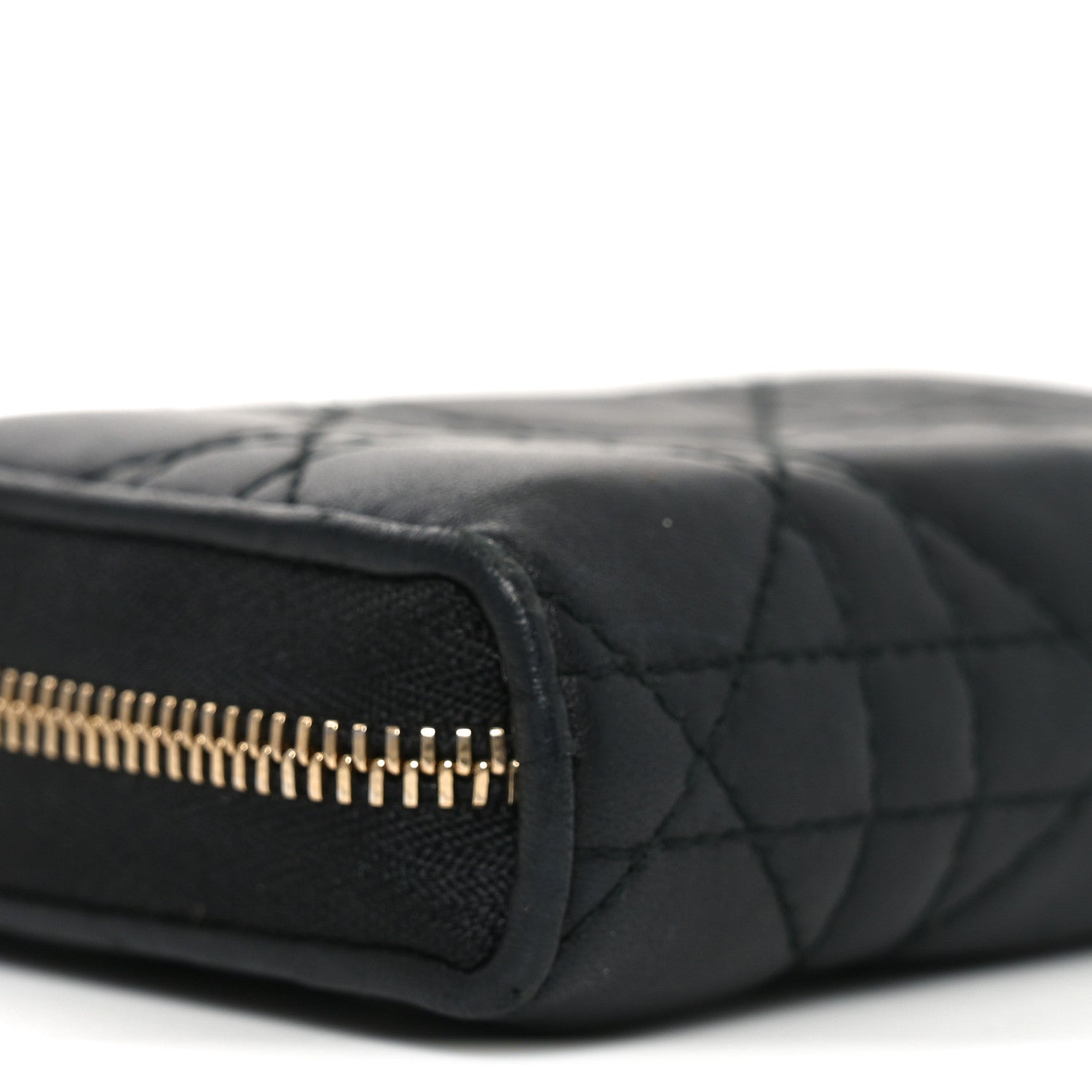 Christian Dior Lambskin Cannage Gusset Card Holder Black 8 of 9