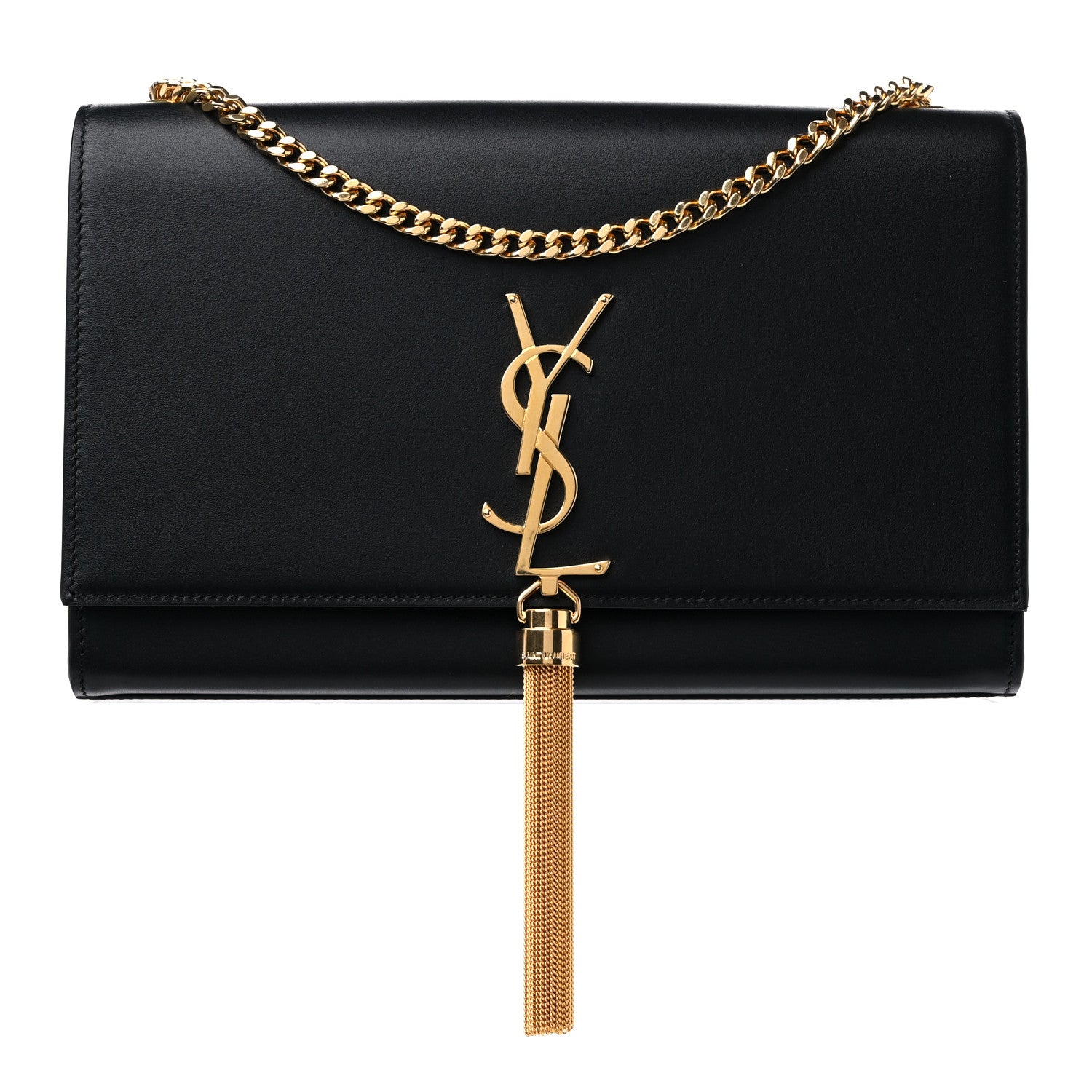 Saint Laurent Smooth Calfskin Medium Classic Monogram Kate Tassel Satchel Black 1 of 10