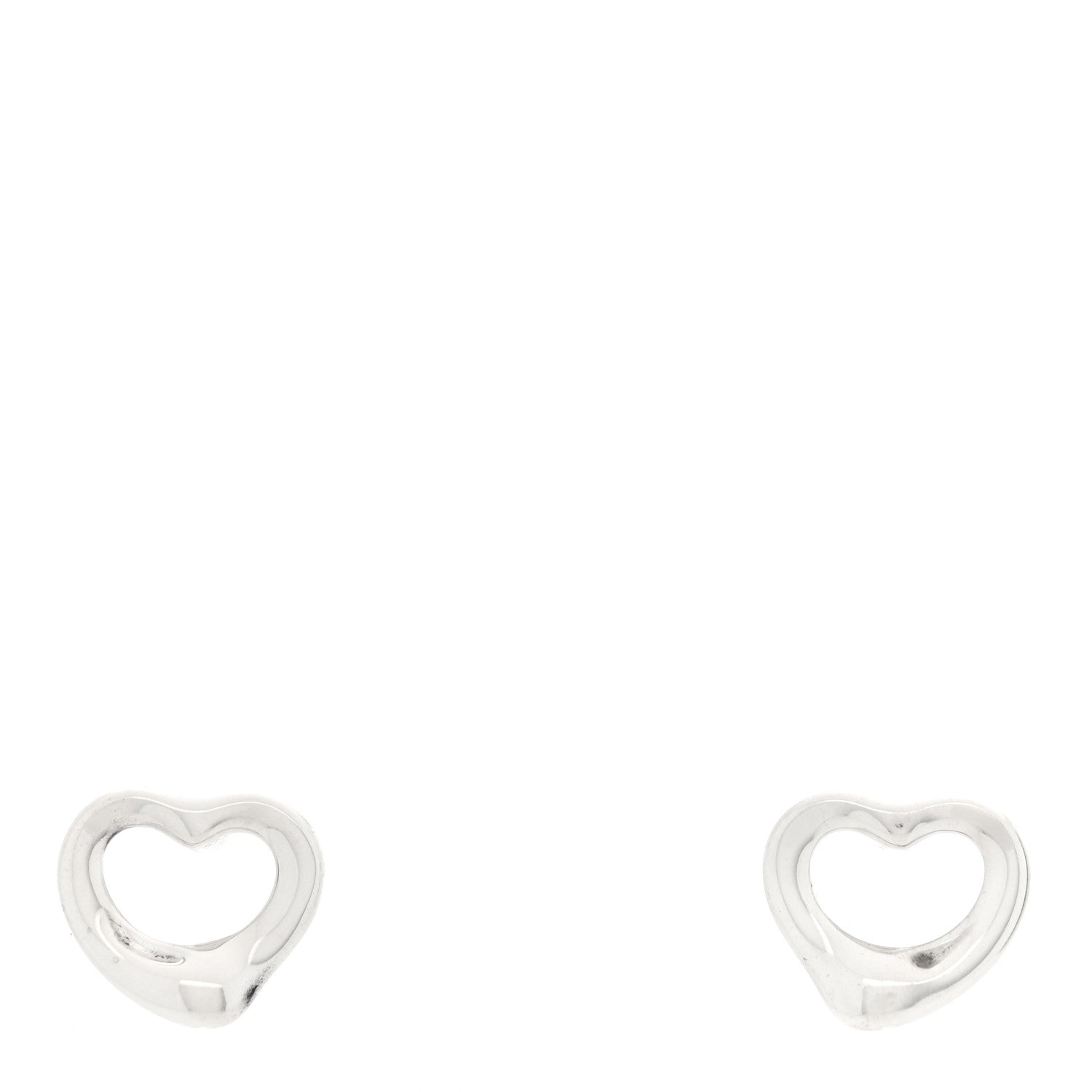 Tiffany Sterling Silver Elsa Peretti 11mm Open Heart Earrings 1 of 4