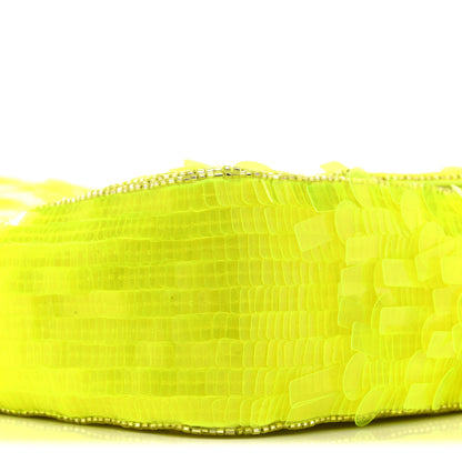 Fendi Sequin Paillettes Vitello Elaphe Grace Baguette Yellow Fluo 9 of 10