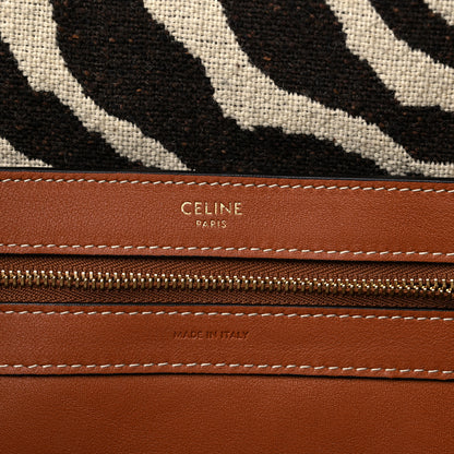 Celine Canvas Zebra Embroidered Large Phantom Cabas Tan 6 of 10
