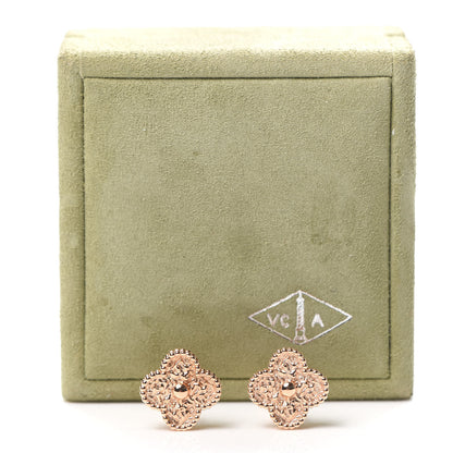 Van Cleef & Arpels 18K Rose Gold Vintage Alhambra Earrings 7 of 7