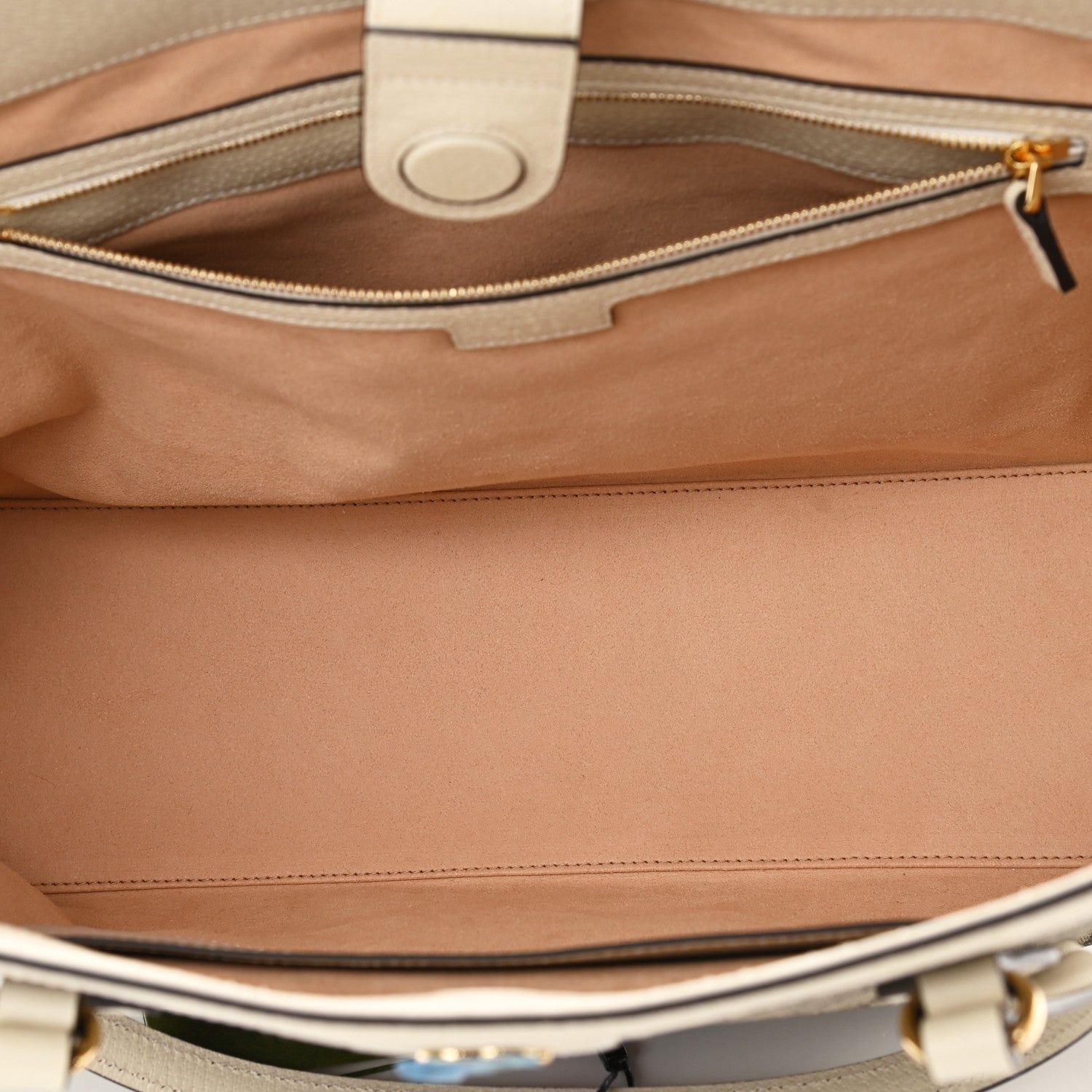 Gucci GG Supreme Monogram Textured Dollar Calfskin Web Medium Ophidia Shopping Tote Beige Ebony Mystic White 6 of 11