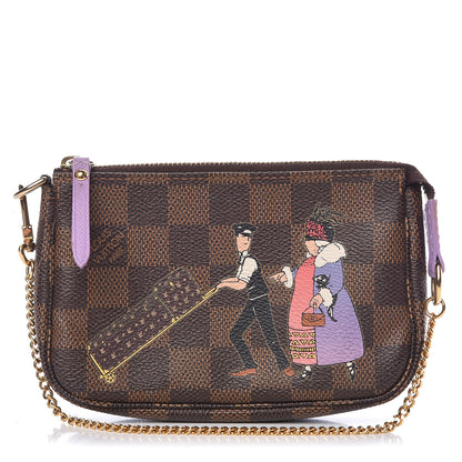 Louis Vuitton Damier Ebene Illustre Mini Pochette Accessories Violet 1 of 7