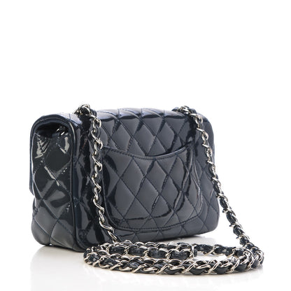 Chanel Patent Calfskin Quilted Mini Rectangular Flap Dark Blue 3 of 7