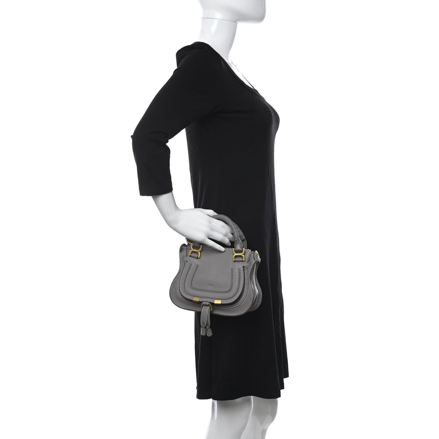 Calfskin Mini Marcie Satchel Cashmere Grey
