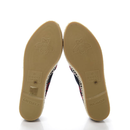 Gucci Terry Cloth GG Monogram Espadrilles 35 Blue Red 5 of 9