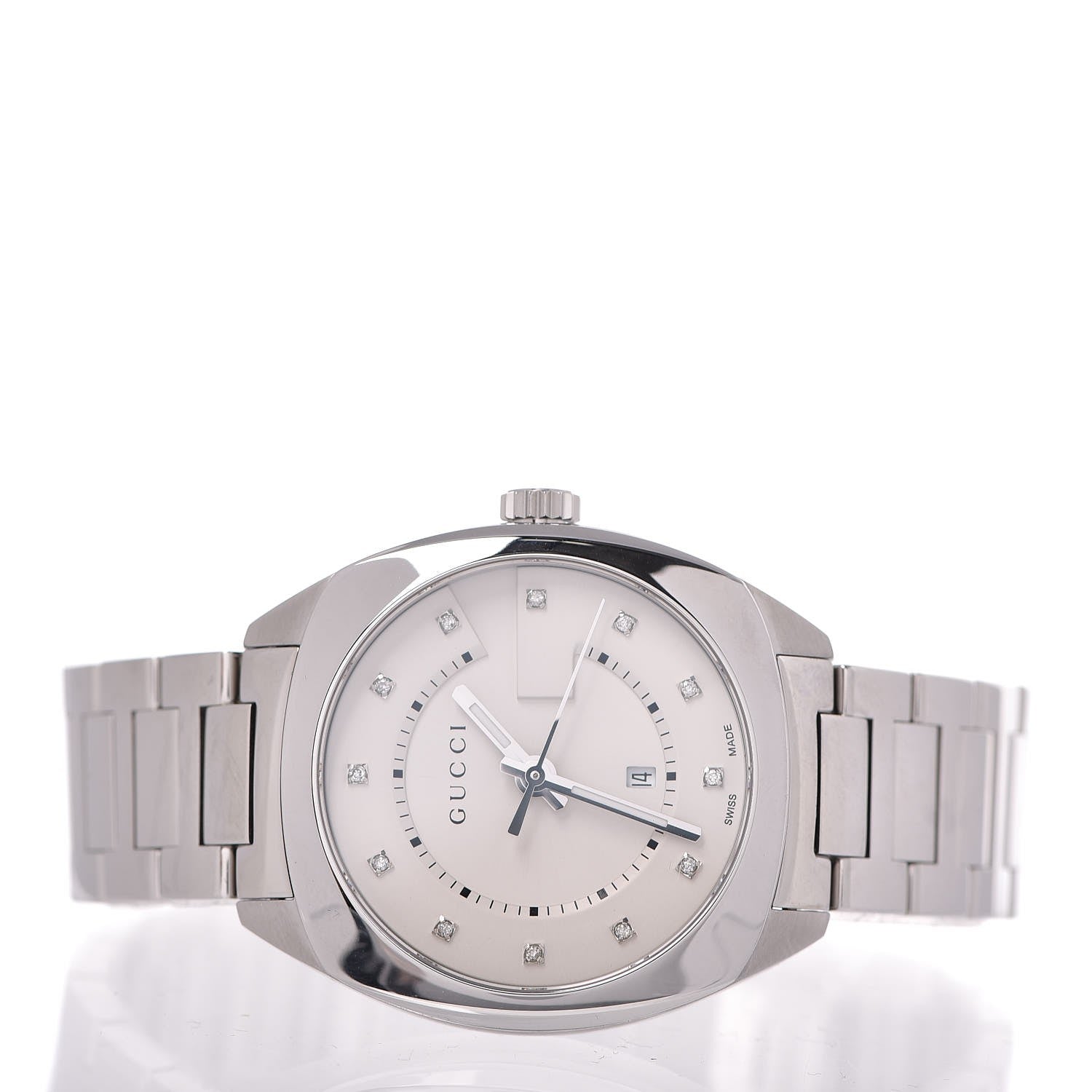 Gucci Stainless Steel Diamond 37mm G-Timeless Quartz Watch White 3 of 9