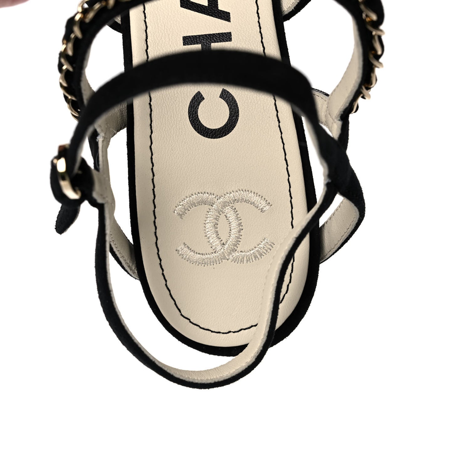 Suede Chain Sandals 38.5 Black