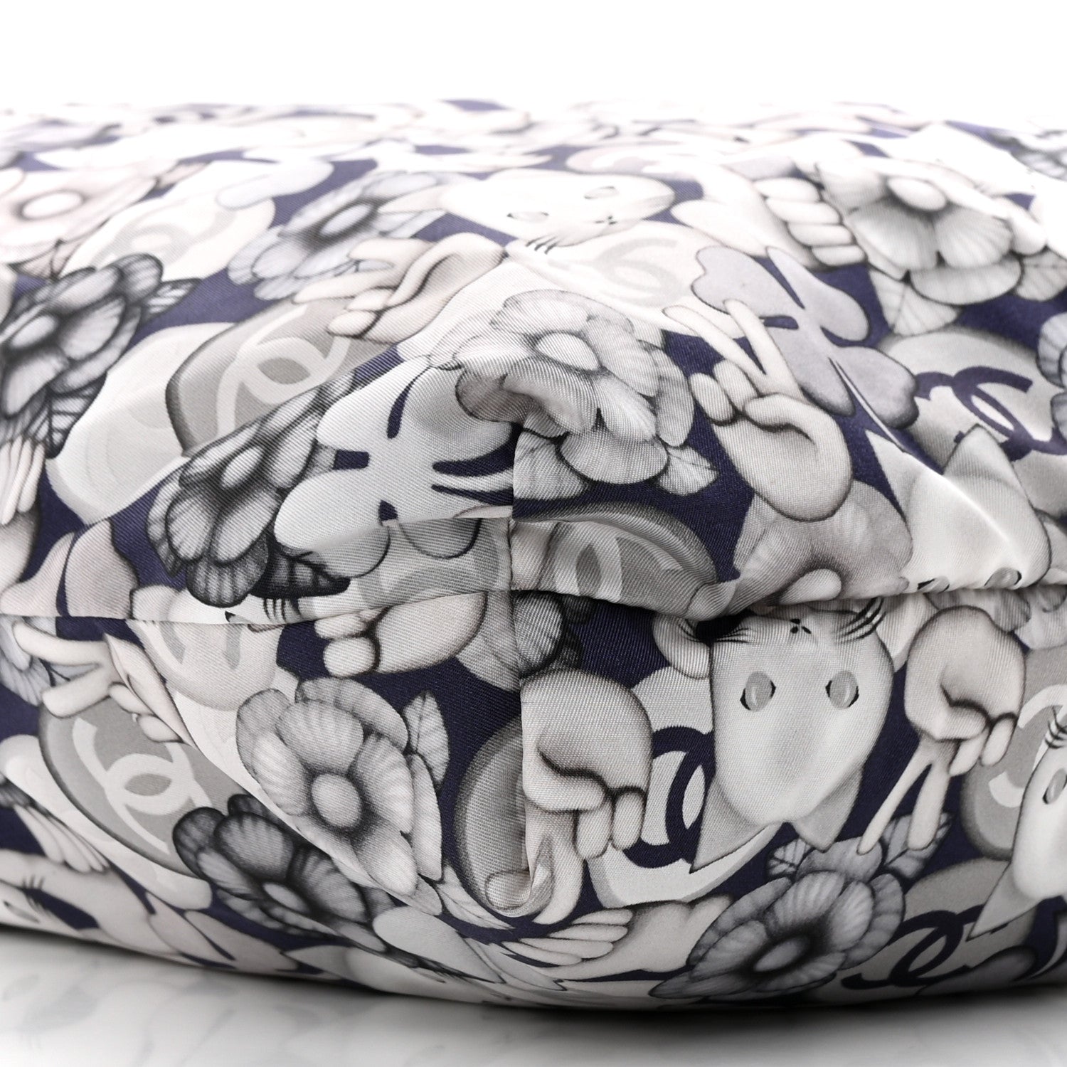 Chanel Nylon Cat Emoticon Tote Navy Silver 10 of 12