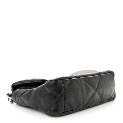 Chanel Shiny Goatskin Quilted Medium Chanel 19 Flap Black 4 of 12