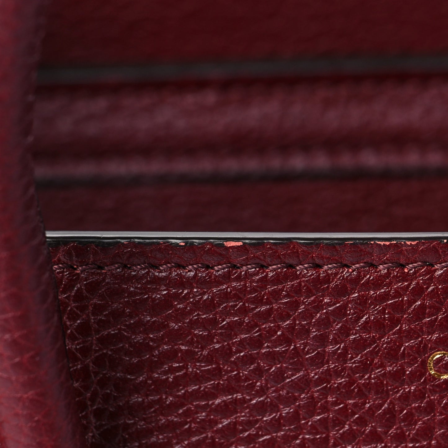 Drummed Calfskin Nano Luggage Light Burgundy