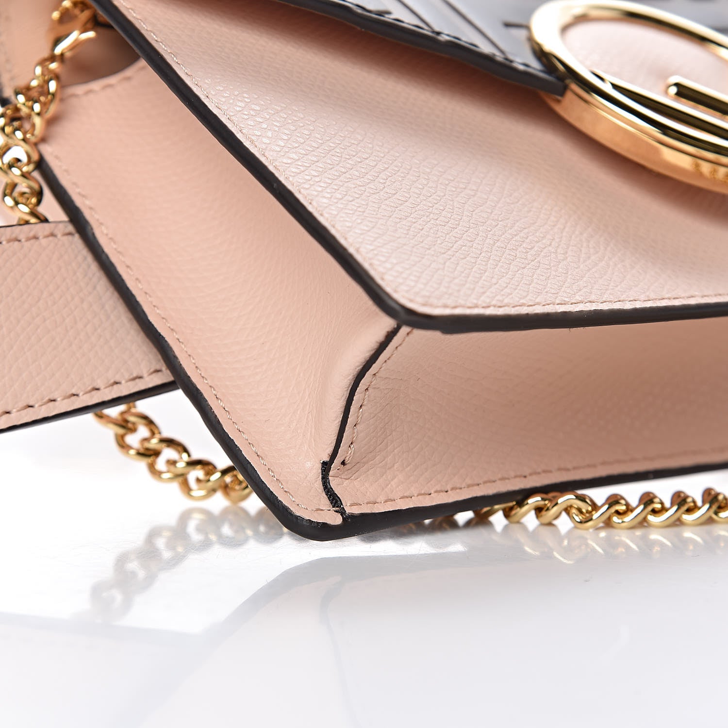 Fendi Vitello Cruise F is Fendi Bi-Color FF 1974 Embossed Envelope Belt Bag Maya Black Light Rose 9 of 11