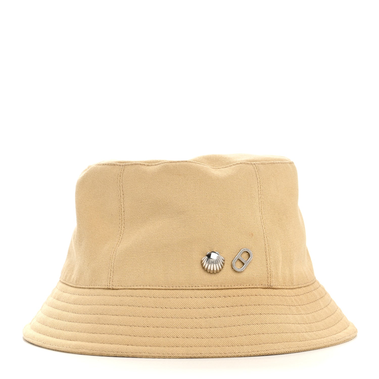 Hermes Cotton Canvas Calvi Seashell Bucket Hat 57 Naturel 5 of 9