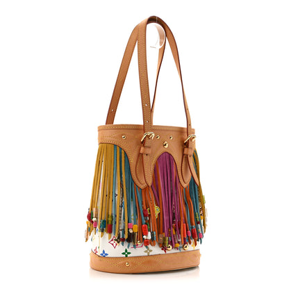 Louis Vuitton Monogram Multicolor Fringe Bucket White 3 of 13
