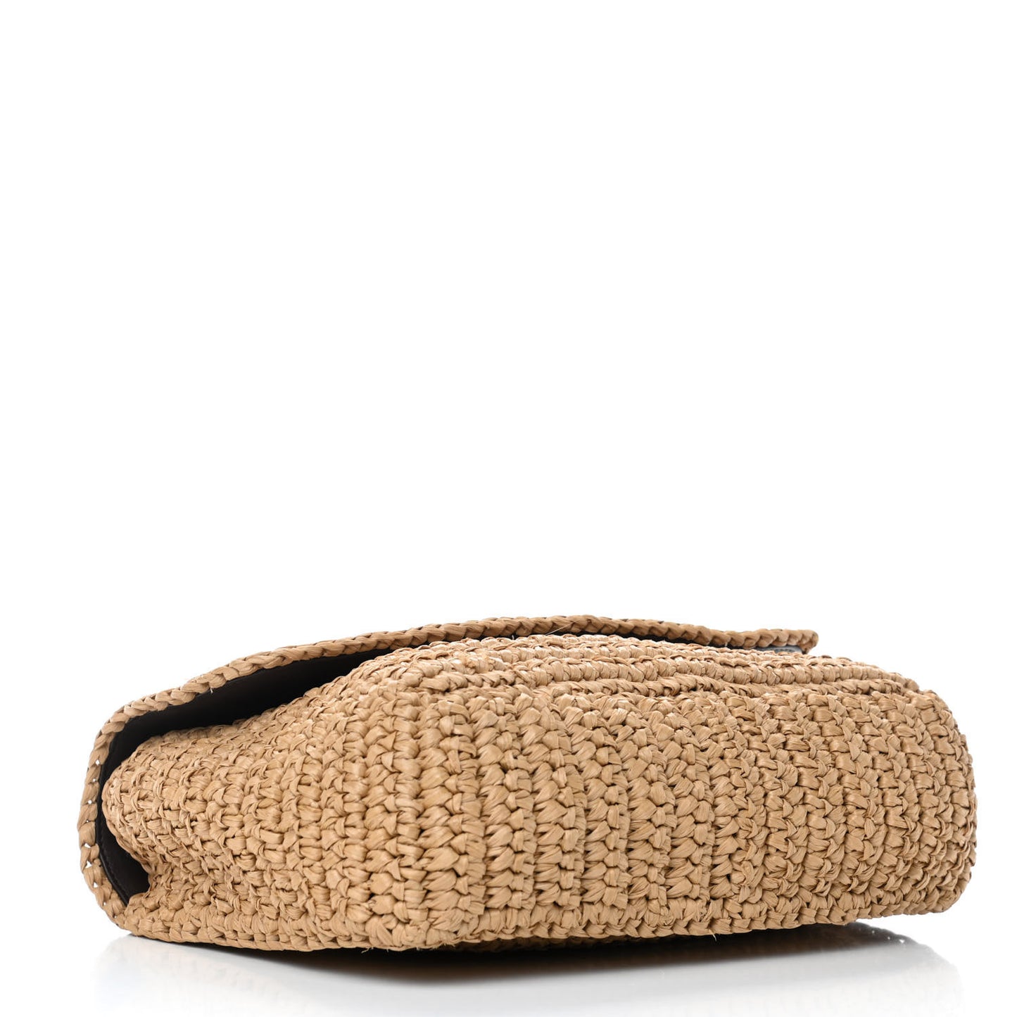 Raffia Calfskin Monogram Medium Niki Chain Satchel Natural
