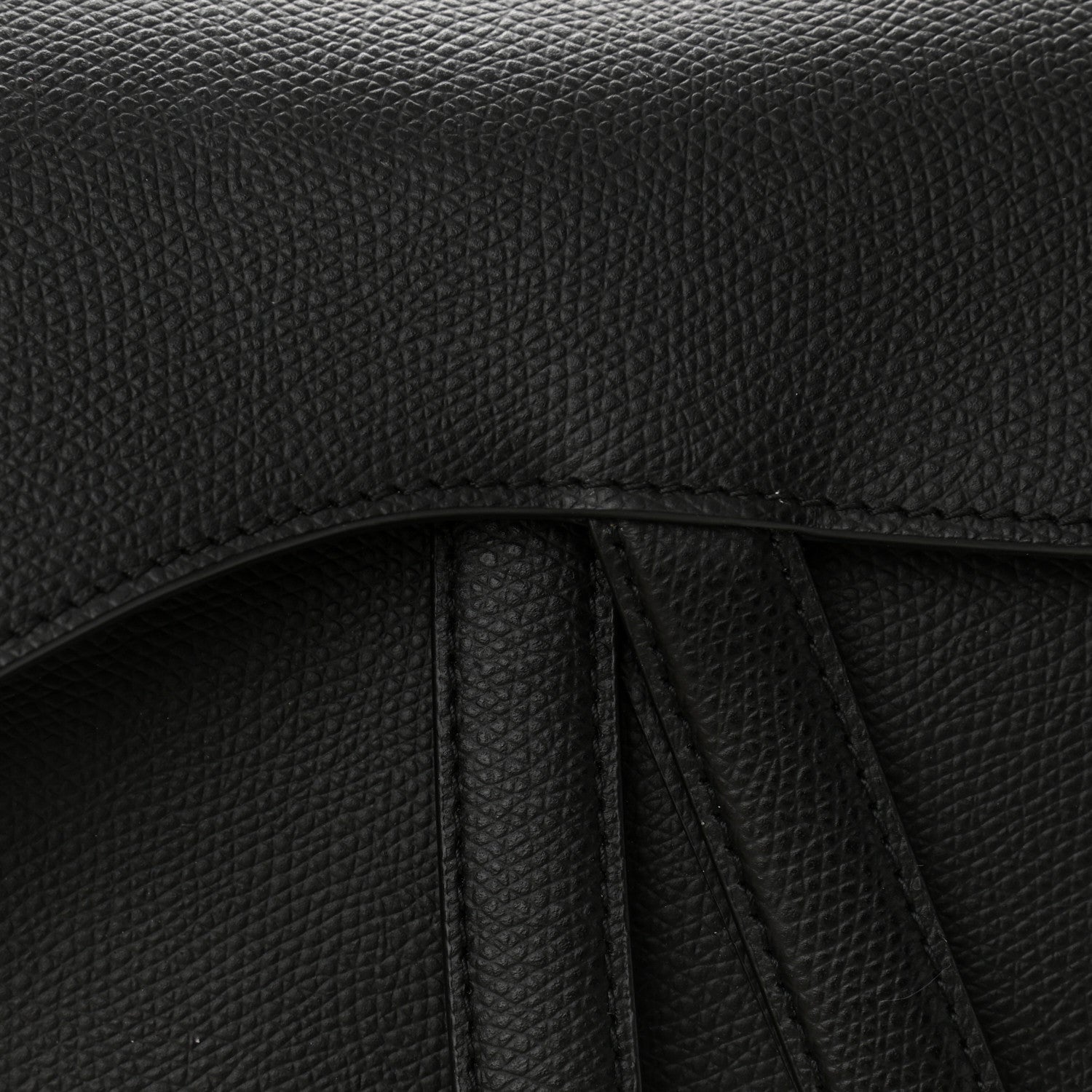 Christian Dior Grained Calfskin Saddle Bag Black 8 of 11