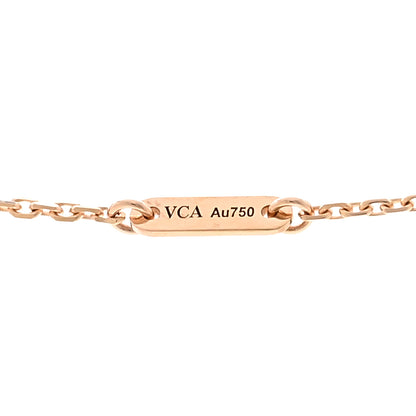 Van Cleef & Arpels 18K Rose Gold Carnelian Sweet Alhambra Pendant Necklace 5 of 6