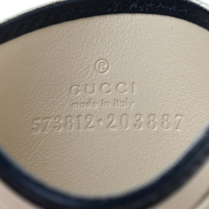 Gucci Vintage Effect Calfskin Matelasse Diagonal Torchon GG Marmont Card Holder White Blue Agata 6 of 6